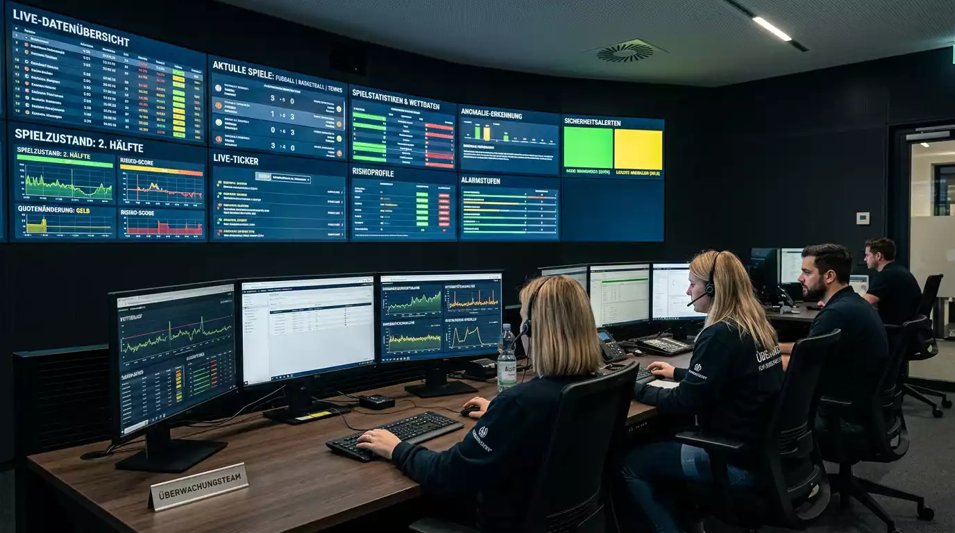 Professionelles Sportereignis-Monitoring mit Bildschirmen und Datenanalyse